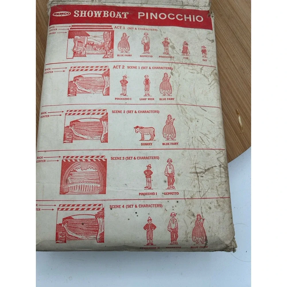Vtg REMCO Paper Toy Stages With Dolls Heidi,‎ Wizard Of Oz Pinocchio Cinderella